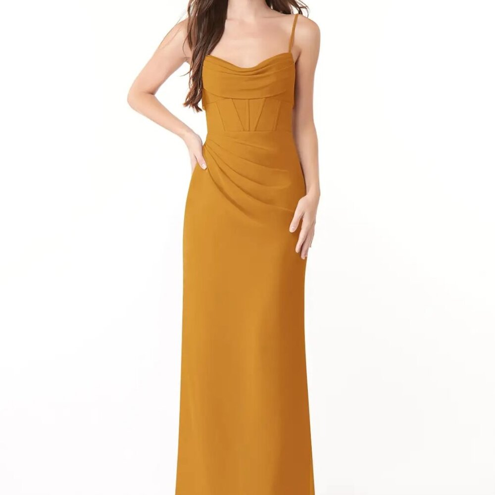 Azazie Mai Bridesmaids Dress in Butterscotch Size A4